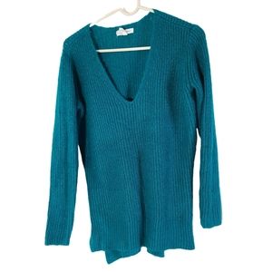 Aeropostle v-neck teal turquoise metallic sweater